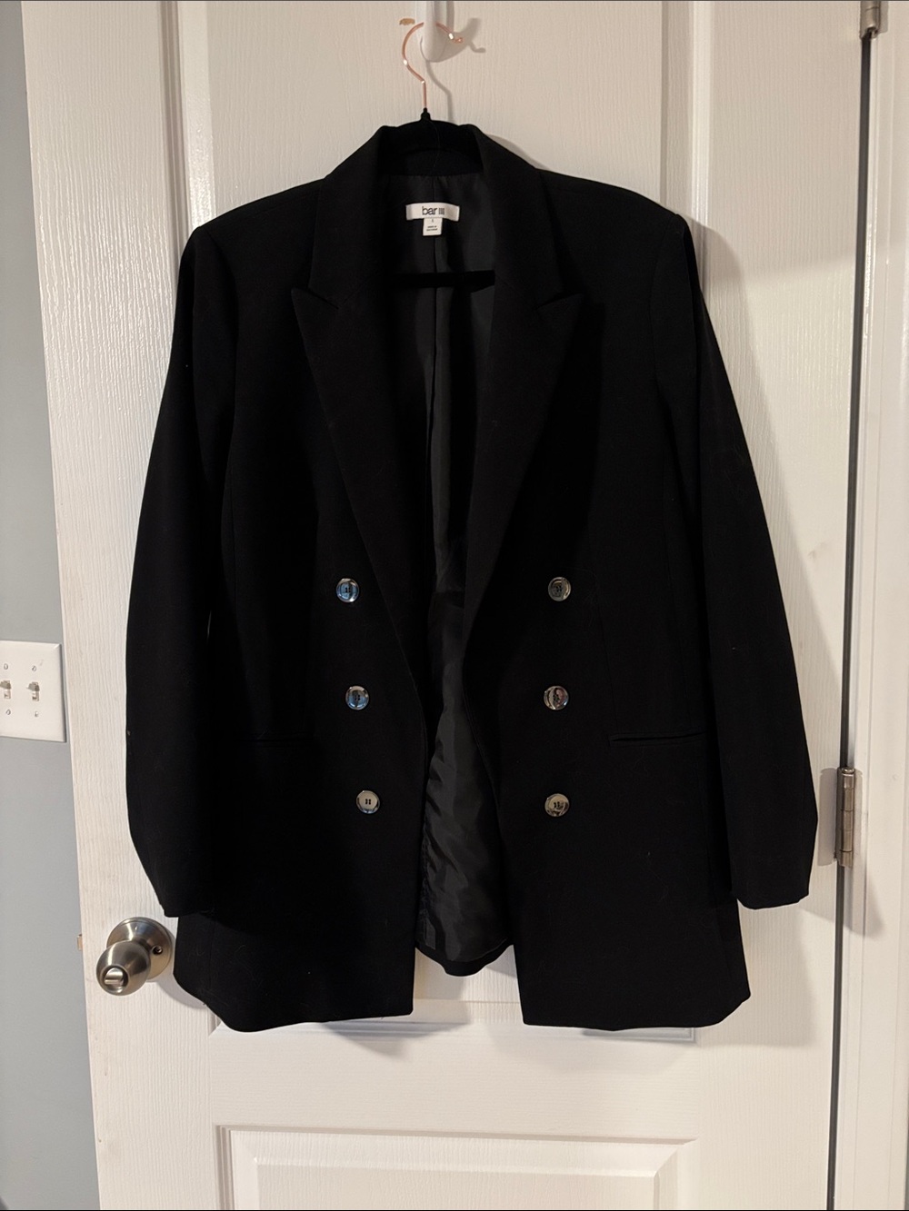 Bar III Black Double-Breasted Blazer